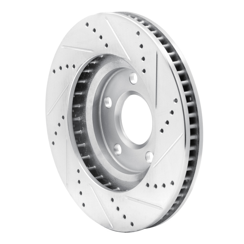 Buick Park Avenue Brake Rotor (1) - Front Left - R1 Concepts - Drilled & Slotted - Silver - `97-`05